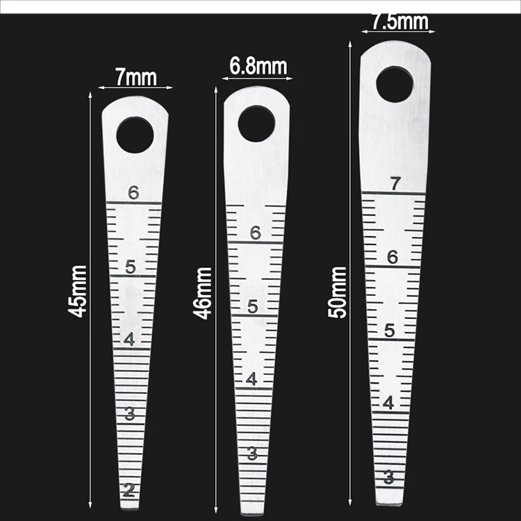 calibre de apuramento para cone, régua de lado duplo