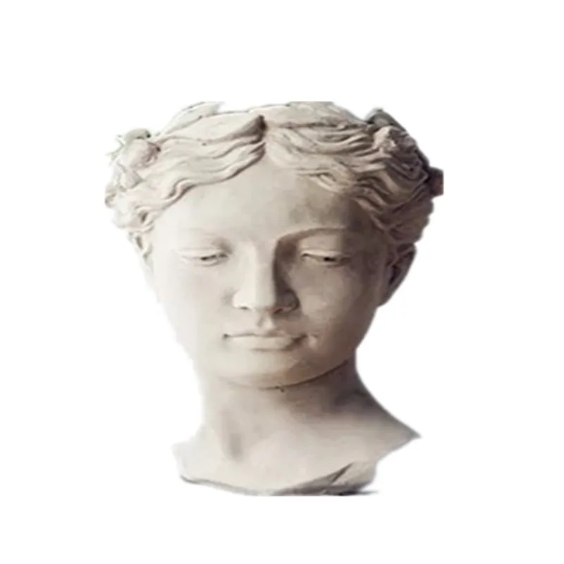 Креативный портрет ретро искусство ваза цементная голова цветочный горшок Венера Греческая богиня ваза-Статуэтка ремесла украшения фигурки L3241 - Цвет: no plants