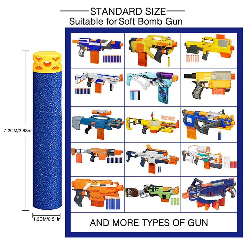 50 шт. мягкое полое отверстие 7,2 см Сменные дротики для игрушечный пистолет Nerf Blaster N-strike Элитные Аксессуары Детская стрелковая игрушка