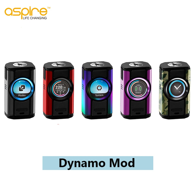 

Electronic Cigarette Aspire Mod Dynamo 220W Mod Vape 2 inch TFT Screen Box Mod Support Aspire Cleito Pro Tank Dynamo Kit