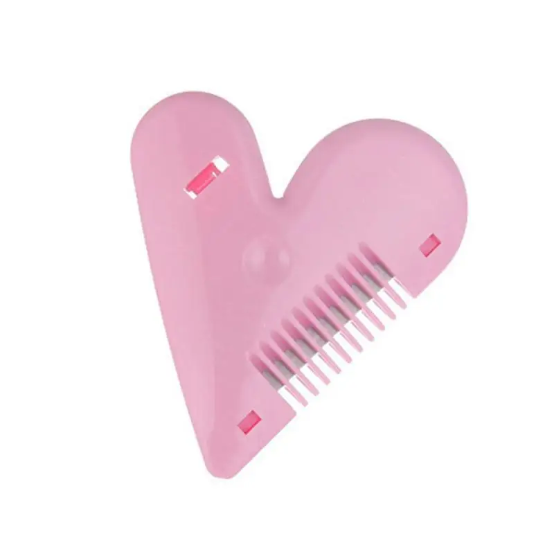 Филировочная Расческа для стрижки волос в форме сердца, для удаления волос на лобке, бикини, инструменты для обрезки волос, женские Мини-аксессуары для отделки, расчески, бритва - Цвет: Розовый