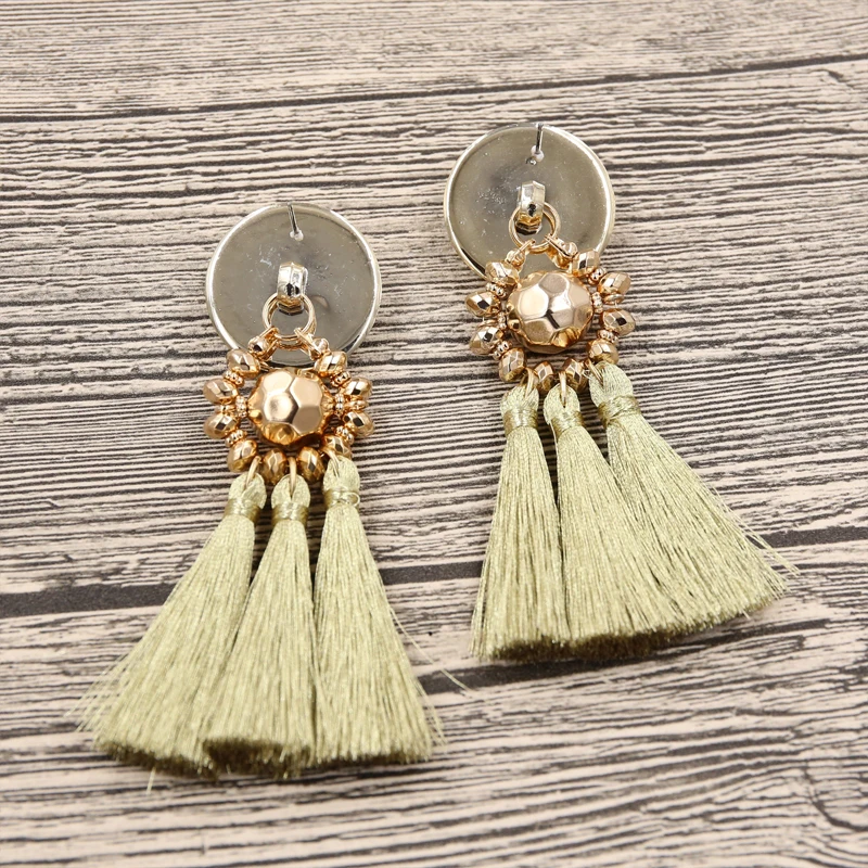 STRATHSPEY New Design Gold/Silver/Rose Gold/ Multi Colors Drop Earrings Bohemia Plastic Beads With Tassel Earrings for Women - Image 6