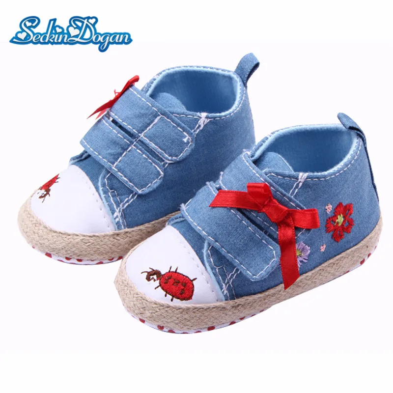 

SeckinDogan Toddler Shoes Canvas Cute Baby Shoes Bowknot Soft Bottom Baby Boy Girl Sneakers HOOk&LOOP Cartoon Infant Shoes