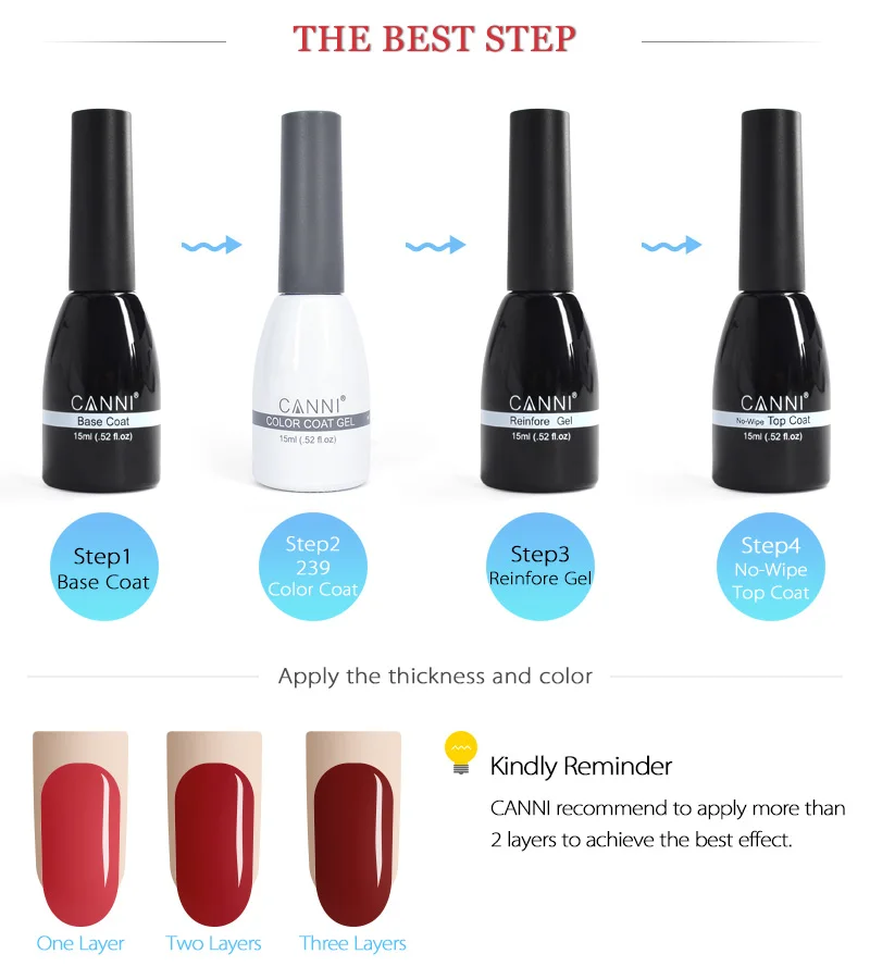 CANNI 15ml LED Nail Gel Varnish New Hottest Color Glitter Sequins Nail Art Paint Gel Lacquer Soak off Organic UV Nail Gel Polish