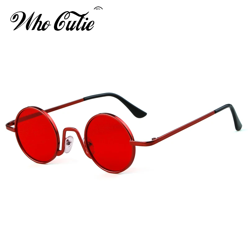 Модные маленькие круглые солнцезащитные очки 90s для мужчин и женщин, фирменный дизайн, Ретро стиль, Тонкая оправа, маленькие красные круглые солнцезащитные очки, оттенки OM754