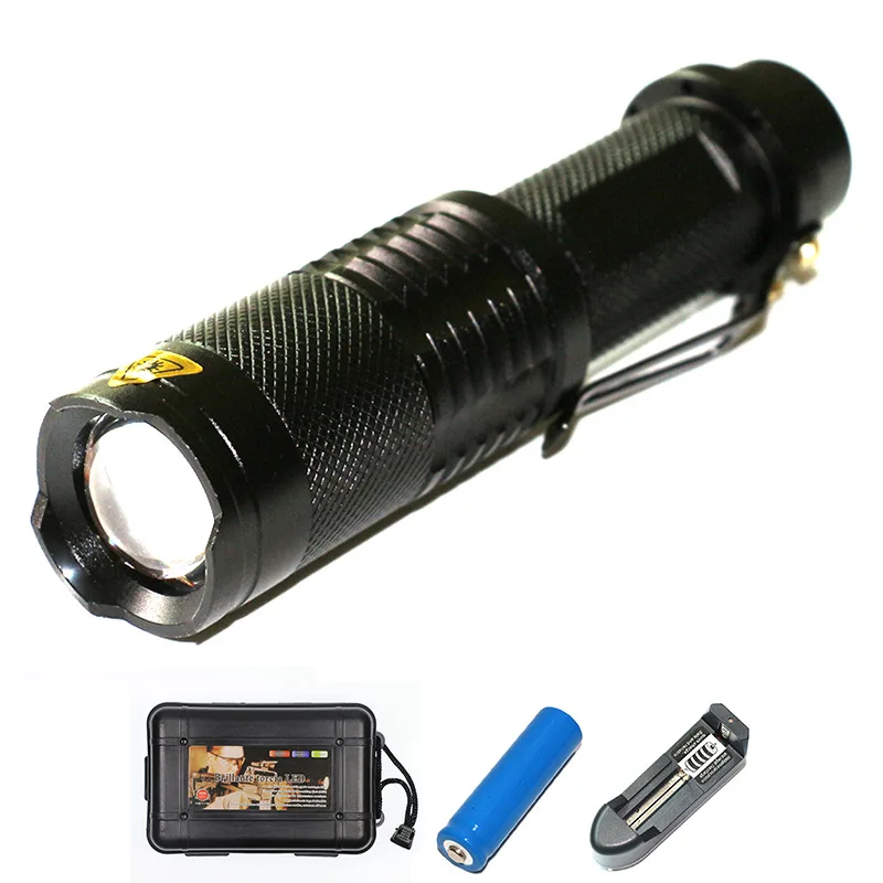 Led aluminum alloy flashlight stretch zoom T6 flashlight rechargeable
