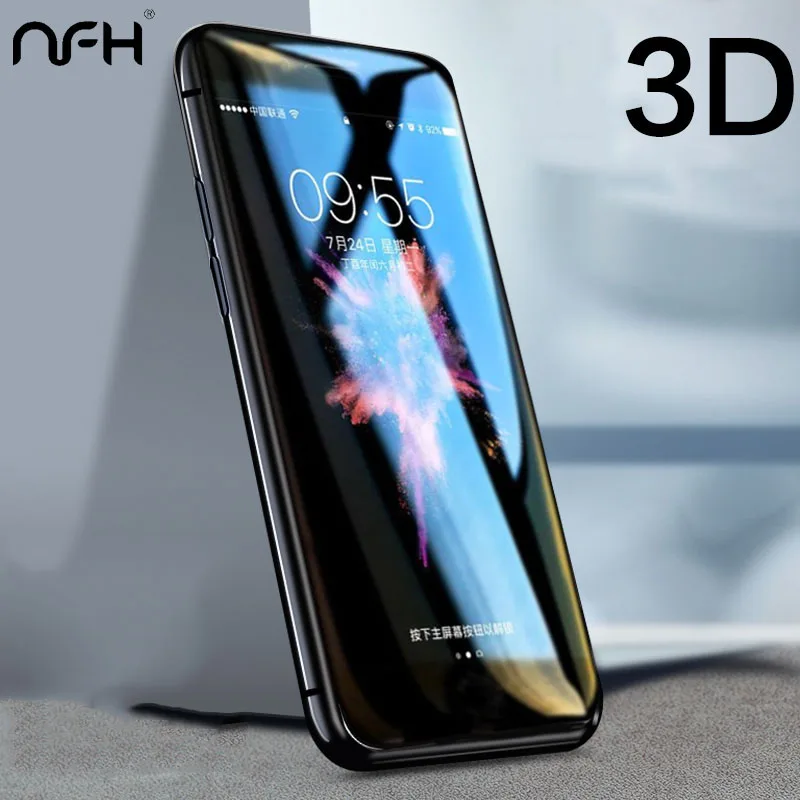 

NFH 3D Tempered Glass For iPhone 8 XR Xs Max Screen Protector Full Cover Soft TPE Film For iPhone On 8 7 6 6s Plus X 10 Glass