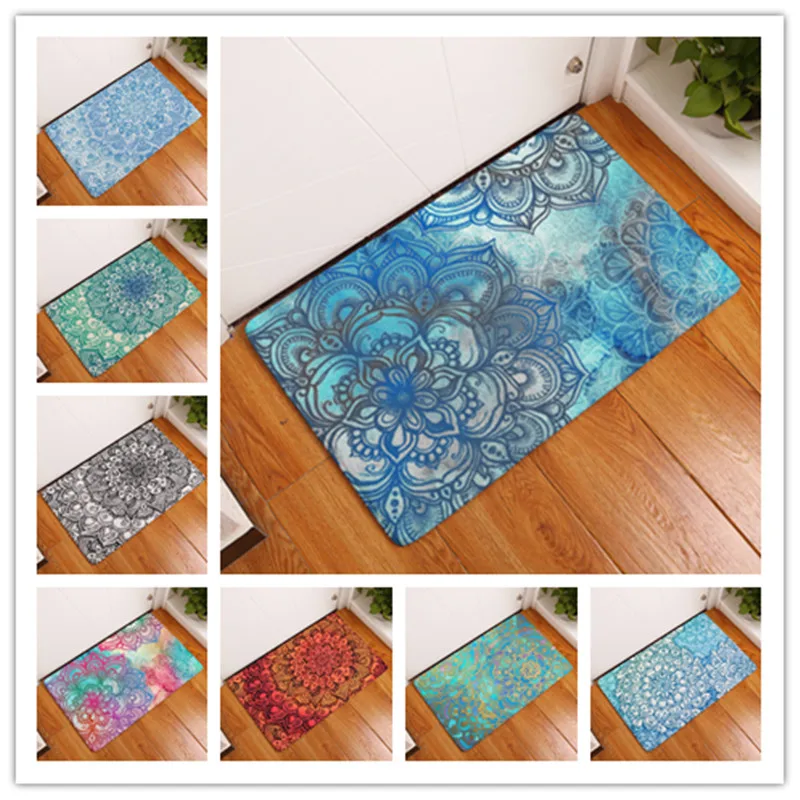 Doormat Carpets Creative Color Geometry Print Mats Floor Kitchen