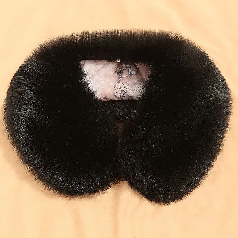 

Faux Fur Collar Autumn Winter Warm Scarves Ladies Faux Fox Fur Collar Wrap Scarf Thick Neck Warmer fur coat Accessories 65CM
