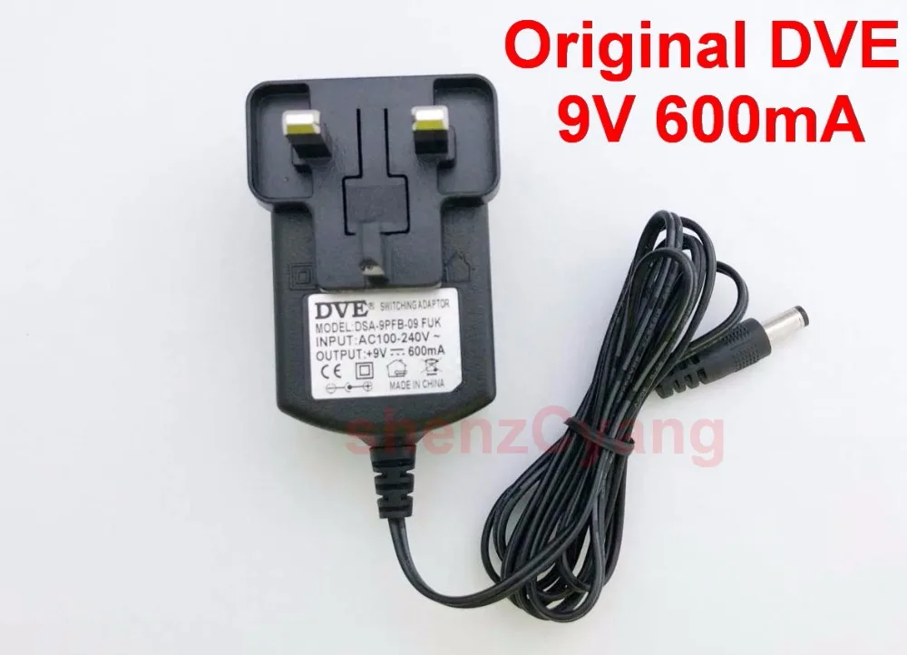 50PCS Original DVE DC 9V 600mA AC 100V 240V Converter Switching power