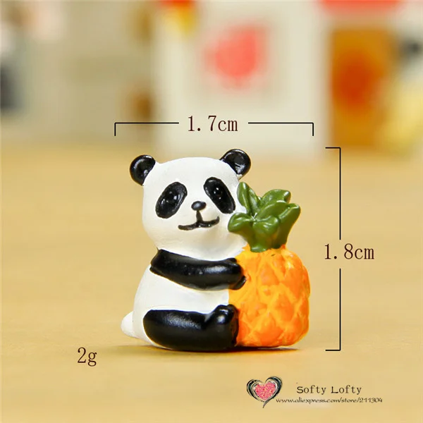 Cute Panda Mini figures pvc toys 6pcs - Pineapple