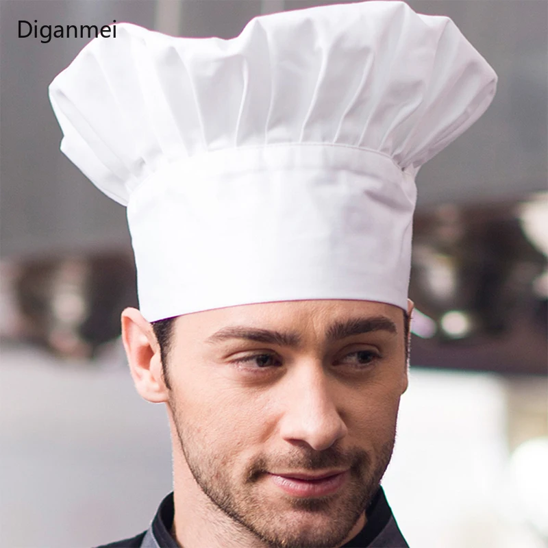 Diganmei 1pc Cooking Adjustable Chef Hat Men Kitchen Baker Elastic Hat Catering Cooking Cap Striped Plain Hats Working Cap