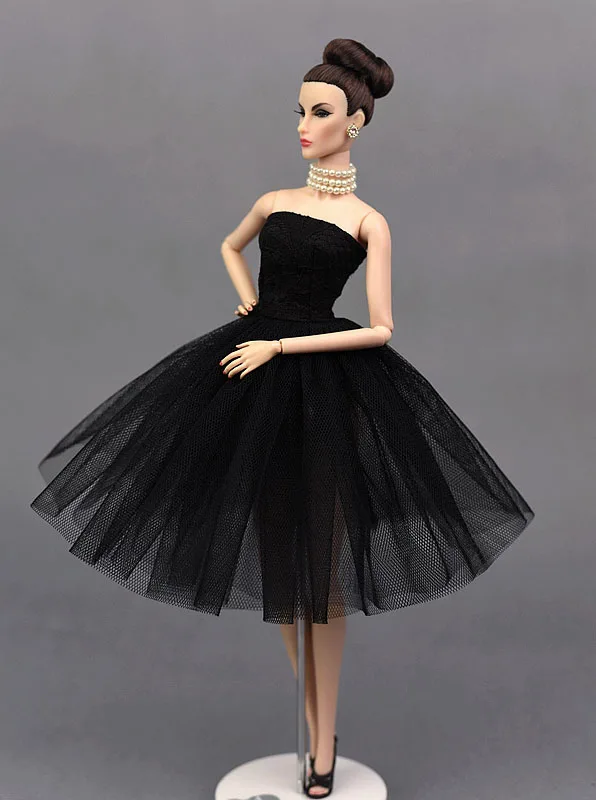 Сексуальное черное маленькое платье для куклы Барби Вечерние платья Vestido одежда для кукольный домик Barbie 1/6 BJD куклы аксессуары