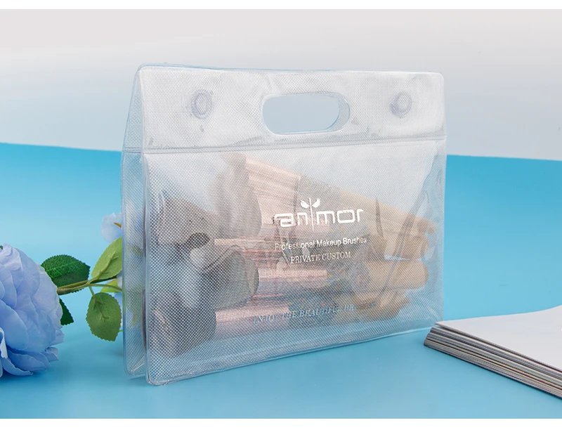 Anmor 12 шт синтетические бамбуковые расчески Косметическая основа порошок набор кисточек для макияжа с прозрачной сумки CH-2