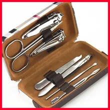 7pcs Stainless steel Nail Art Manicure Set Nail Care Tools with Mini Finger Nail Cutter Clipper File Scissor Tweezers