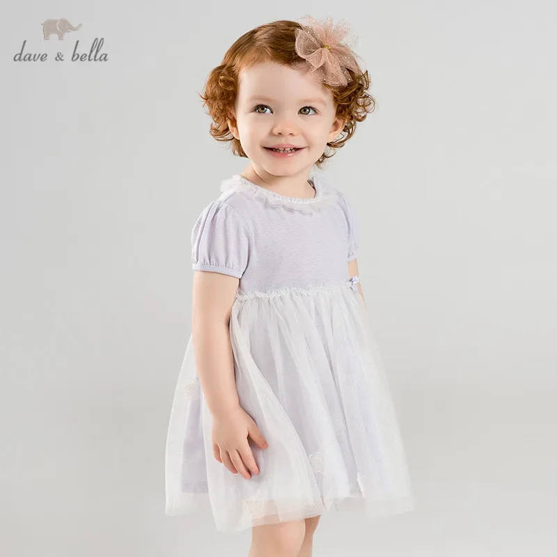 

DBQ9638 dave bella summer baby girl's princess dress cute floral lace solid children party dress kids infant lolita clothes