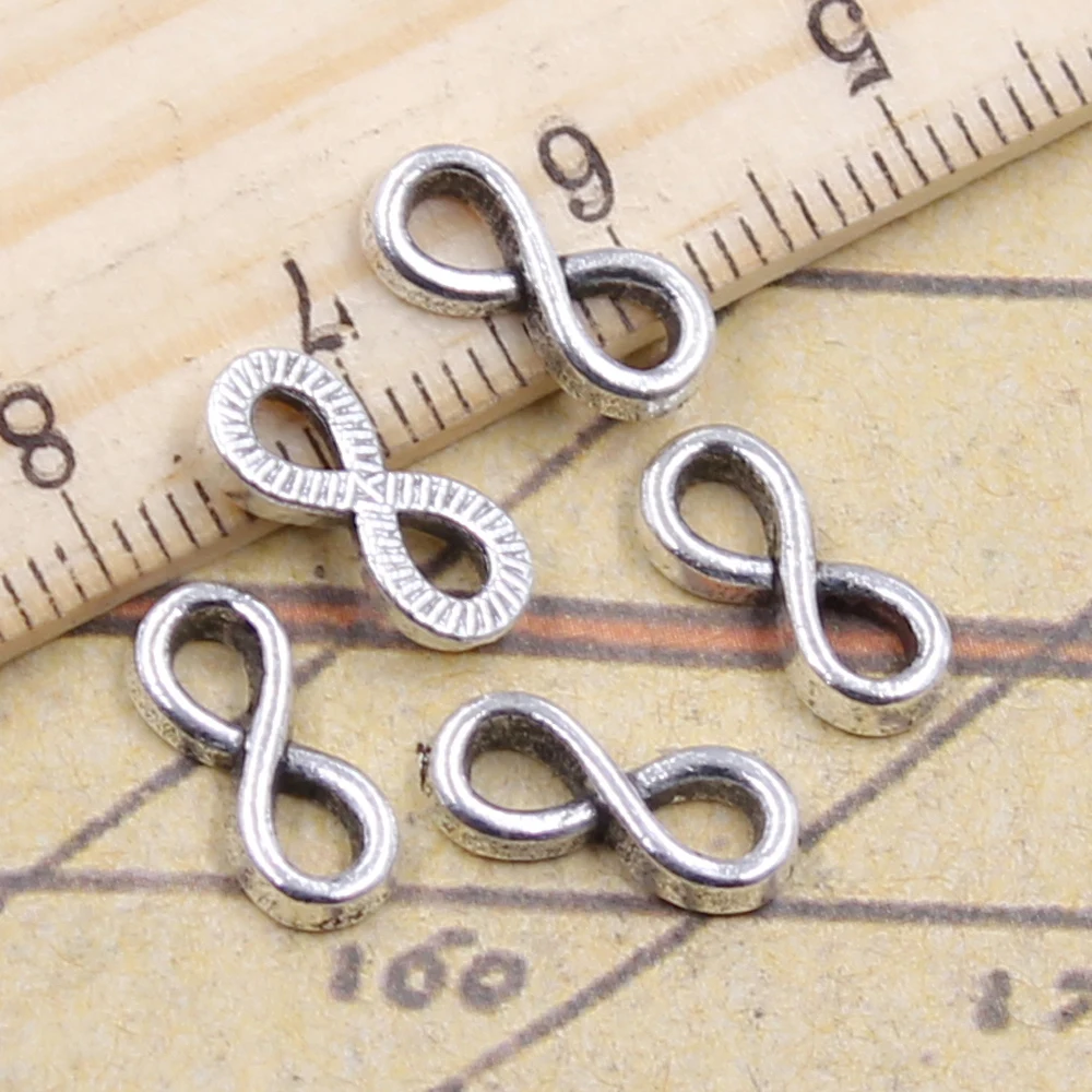 

20pcs Charms infinity symbol connectors link 12x5mm Tibetan Silver Plated Pendants Antique Jewelry Making DIY Handmade Craft