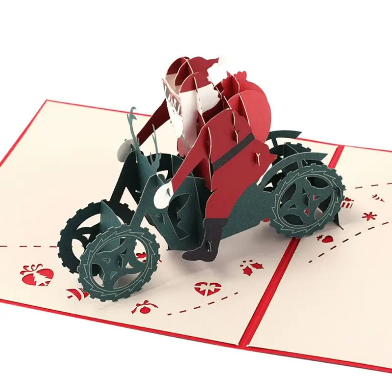  3D Pop Up Handmade Greeting Card Santa Claus Christmas Wedding Invitation Craft - 32965935236