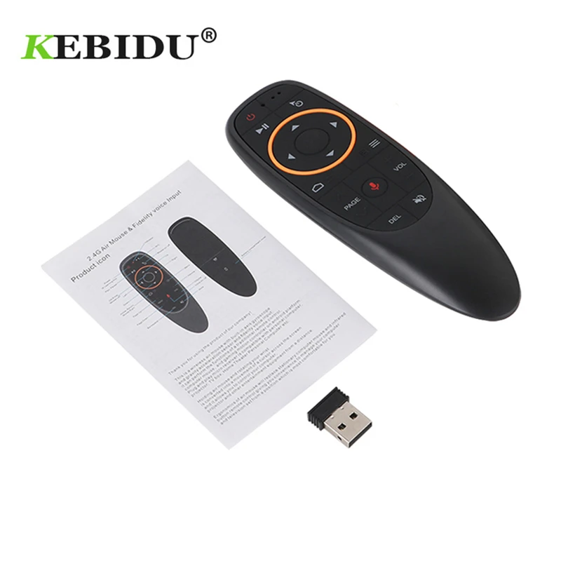 

kebidu G10s Fly Air Mouse Mini Remote Control G10 Wireless 2.4GHz For Android Tv Box With Voice Control For Gyro Sensing Game