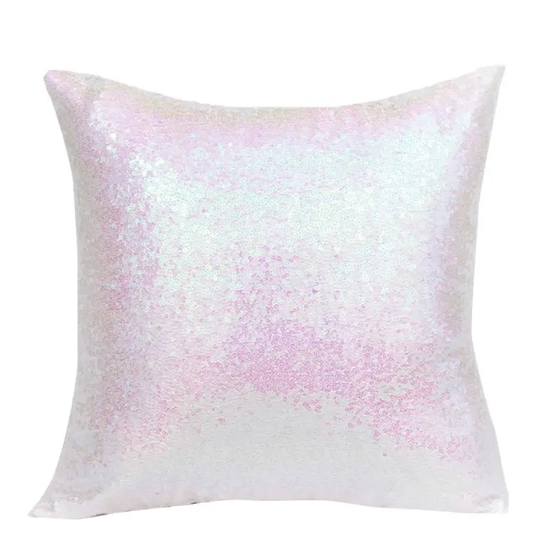 Pillow Covers Solid Color Glitter Sequins Throw Cushion Cover Sofa Cafe