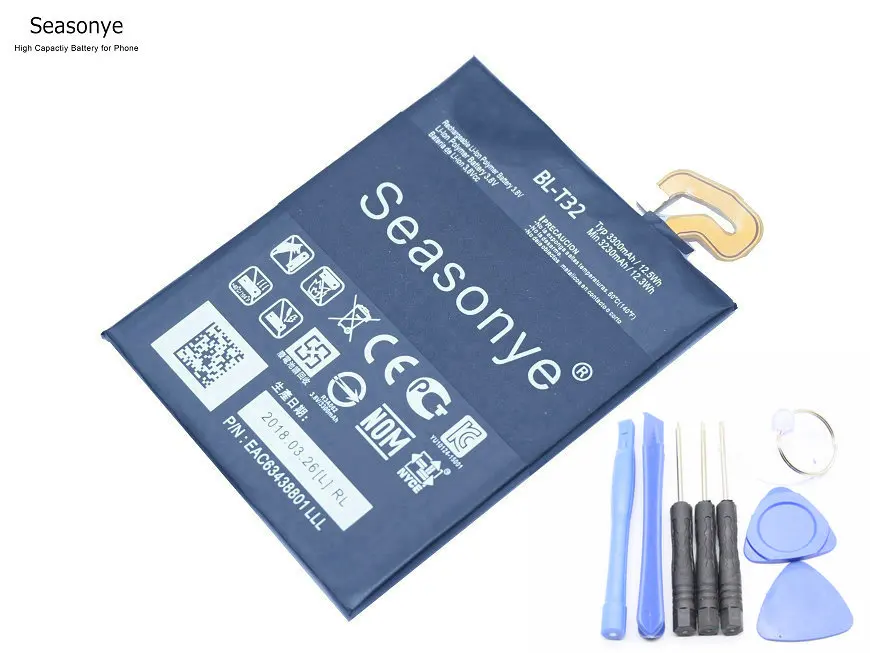 

Seasonye BL-T32 3230mAh Rechargeable Battery + Screwdriver Tools For LG G6 G600L G600S G600K G600V H873 LS993 US997 VS988 H870