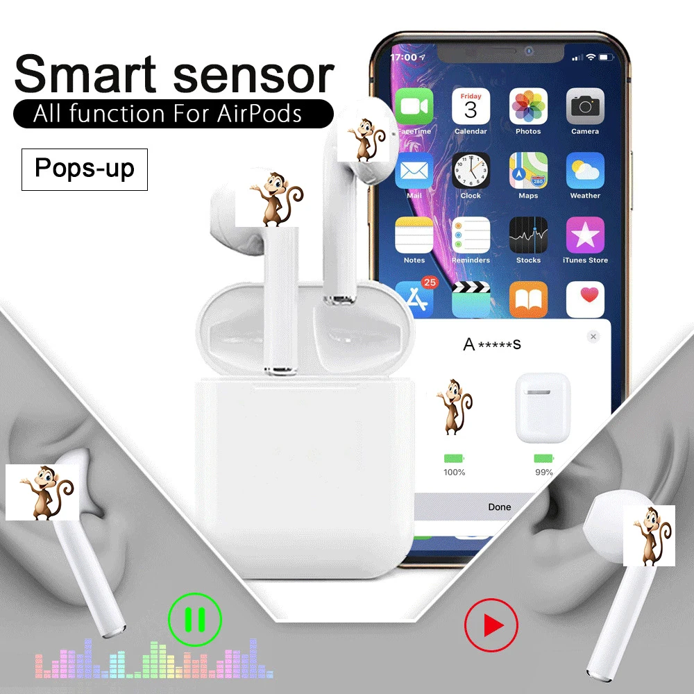 I77 Tws Pop up The 11 more smarter Bass Sensor Wireless headphones
