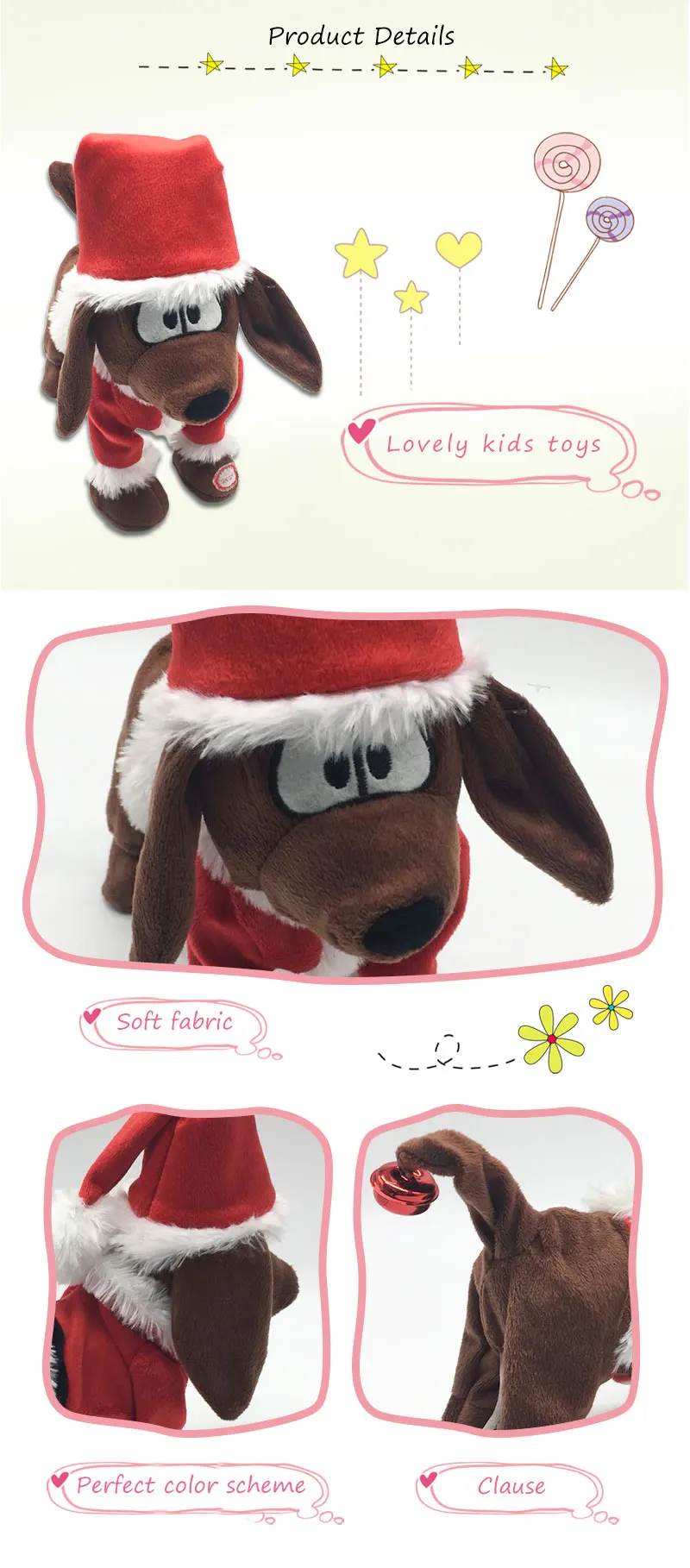 Новая мягкая кукла музыкальный робот собака электронные игрушечные зверушки интерактивные электрический домашних животных плюшевая игрушечная собака с расклешенными Рождественский подарок для детей