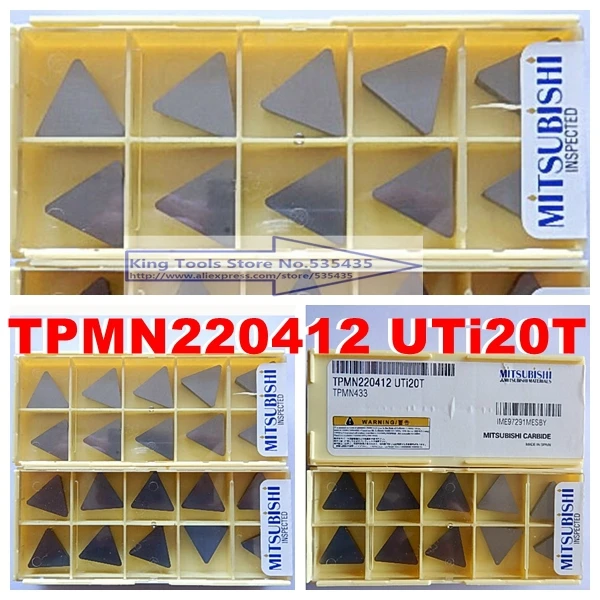 TPMN220412 UTi20T Mitsubishi Carbide Inserts (TPMN433 UTi20T) 10pcs per