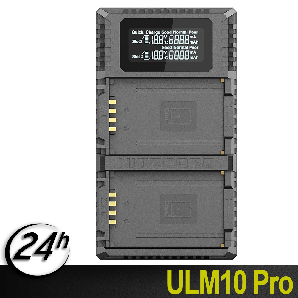 

Original New Nitecore ULM10 Pro Digital Dual Slot Travel Camera Charger For Leica BP-SCL5 Batteries, Compatible With M10
