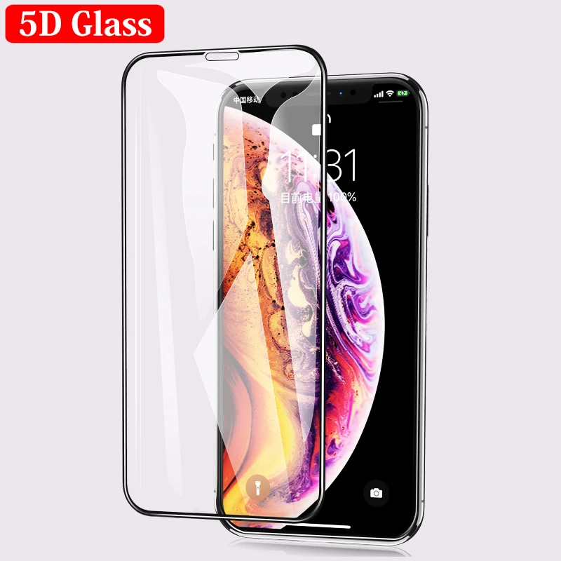 For iPhone X 6 6S 7 8 Plus 9H 0.26mm 5D Protective Full Cover Soft Edge Tempered Glass Phone Screen Protector Film for iPhone 7