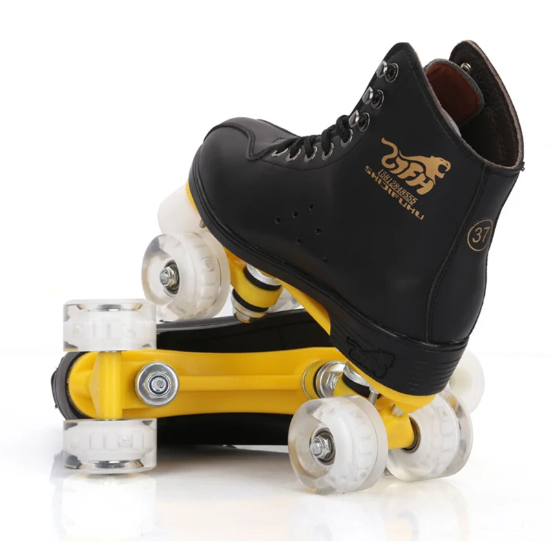 اثنين من خط زلاجات دوارة أحذية صف مزدوج الزلاجات Patines للأطفال الكبار الأبوة والأمومة أحذية رياضية بو وامض عجلات جلد البقر جلدية IB44 اثنين من خط زلاجات دوارة أحذية صف مزدوج الزلاجات Patines للأطفال الكبار الأبوة والأمومة أحذية رياضية بو وامض عجلات جلد البقر جلدية IB44