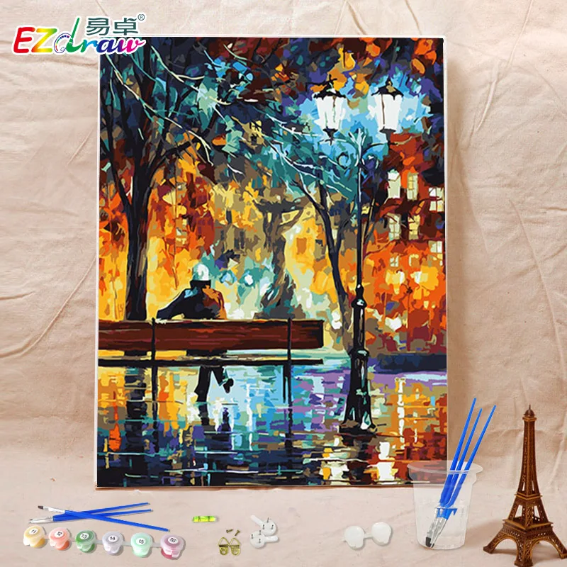 New drawing picture paint on canvas diy digital oil painting by numbers
