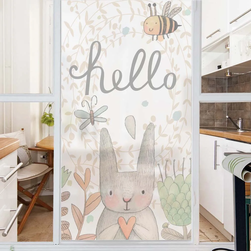 No Glue Static Cling Frosted Privacyglass Sticker Flower Window