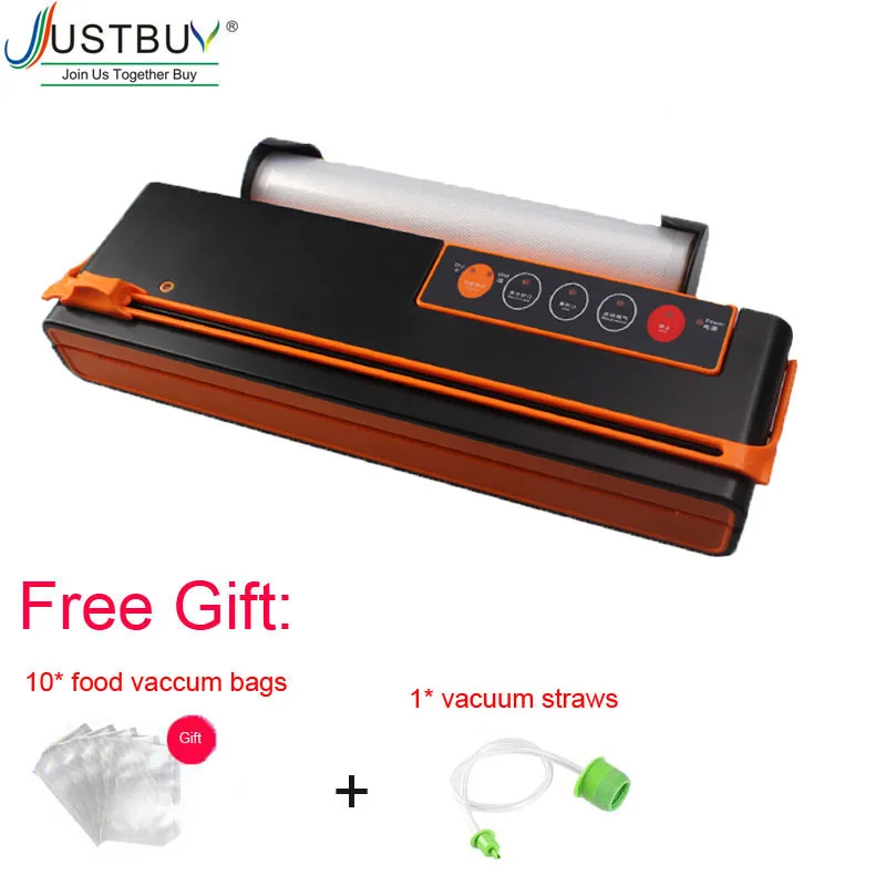 Household Food Vacuum Sealer Packaging Machine With 10pcs Bags Free 220V 110V Automatic Commercial