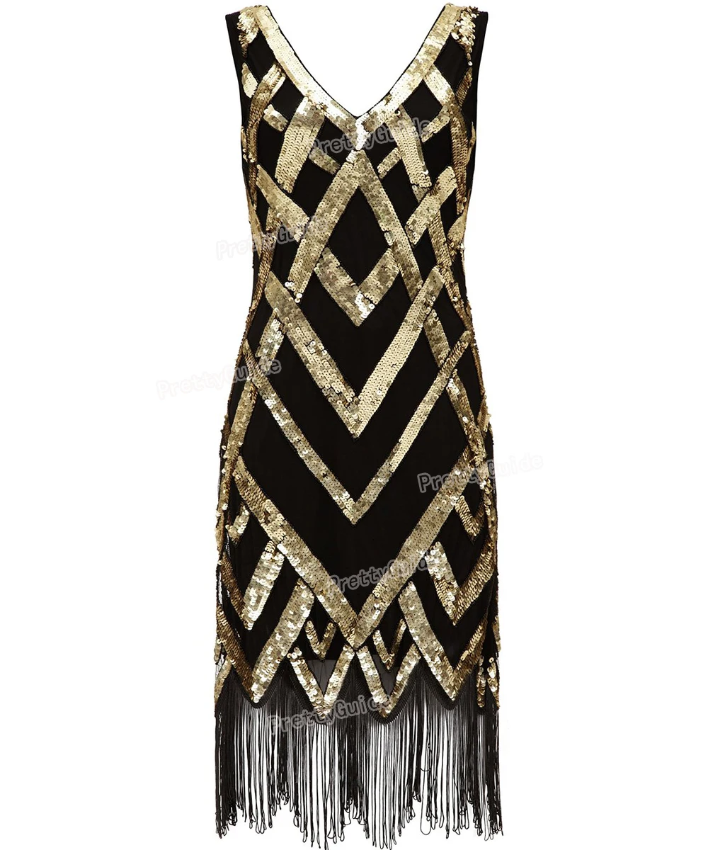 Prettyguide Women 1920 S Vintage Beads Sequin Crisscross Fringe Hem Prettyguide Women 1920 S Vintage Beads Sequin Crisscross Fringe Hem Tail Fler Dress Roaring 20s Plus Size