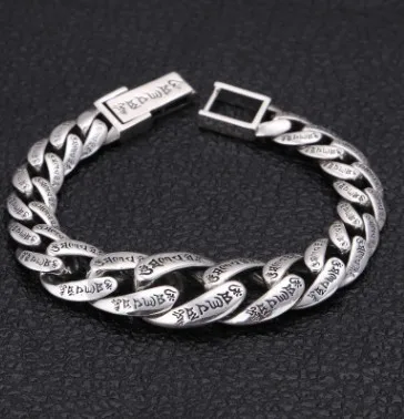Новое поступление настоящий Серебряный браслет для мужчин breacelets буддизм 20 см
