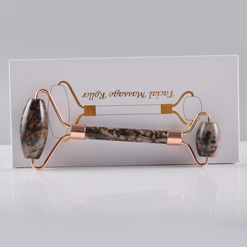 

Health Care Tool Face Massage Roller Crystal Healing Natural Stone Neck Eye Facial SPA Acupuncture Scraping Makeup Rhodonite Set