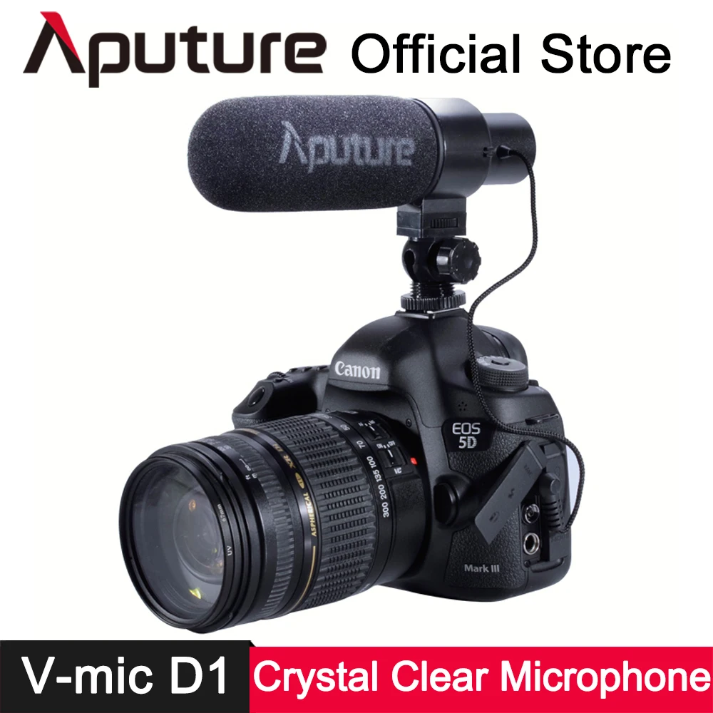 

Aputure V-Mic D1 Microphone Super-Cardioid Directional Low-cut Filter Condenser Mic for Canon Sony Camera Panasonic DV Camcorder