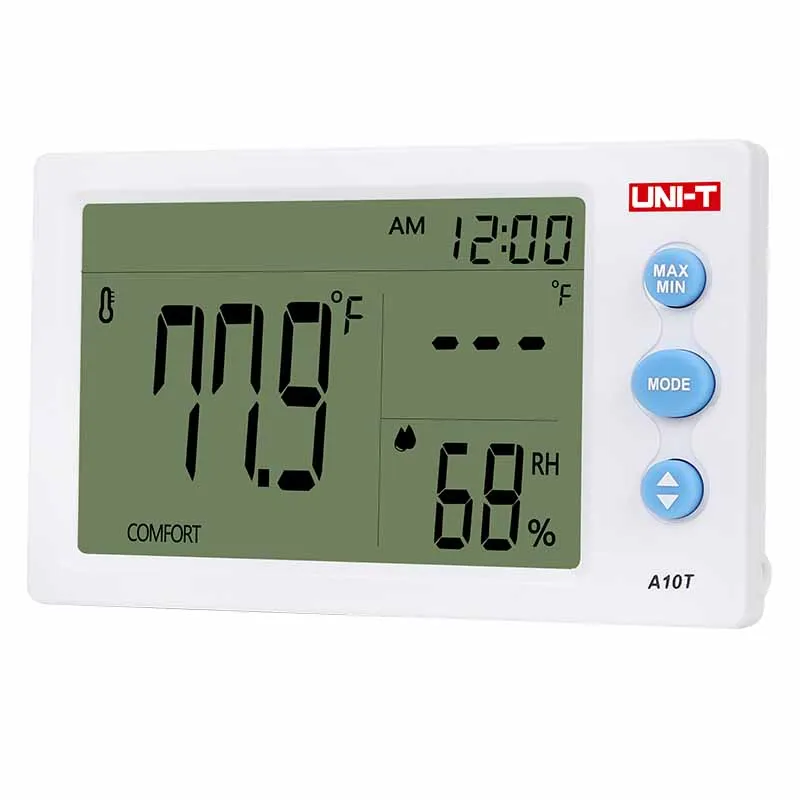 UNI-T A10T цифровой ЖК-термометр измеритель влажности Часы с гигрометром Метеостанция тестер с функцией будильника