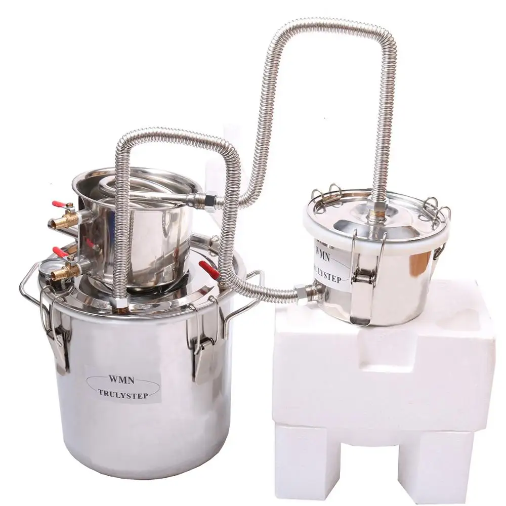 

3 Pots DIY 2-8 Gal 10-30 L Super NEW Alcohol Stainless Steel Moonshine Still Water Distiller Boiler Keg Wine Home Brewing Kit