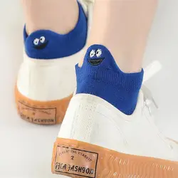 Корейский весна лето 3 пар/лот женские хлопковые дышащие носки тонкие милые забавные Улица Сезам носки с принтом носки Kawaii горячая