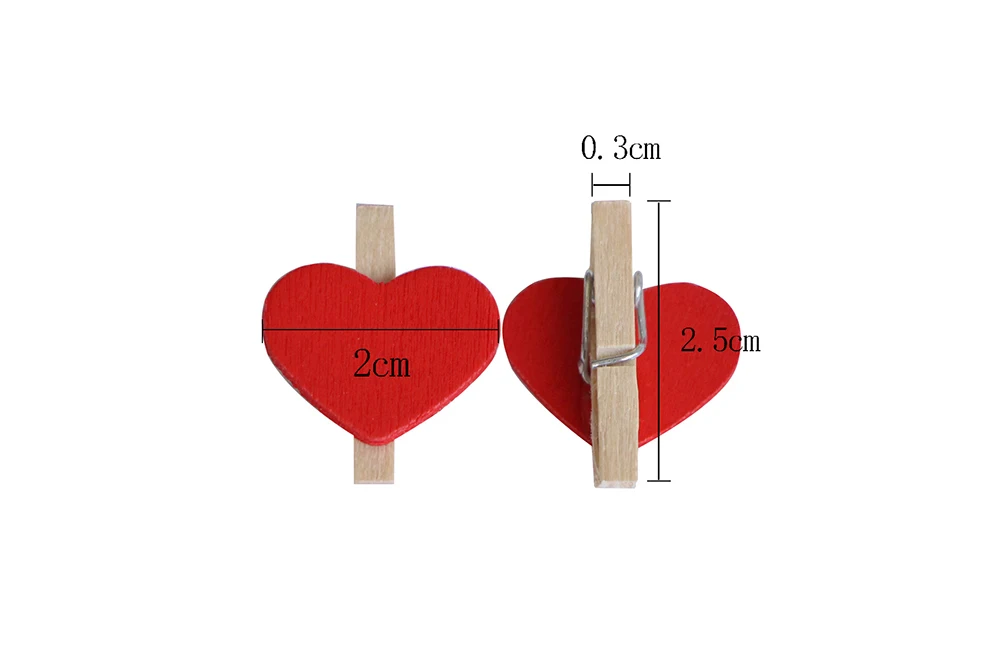 50 шт./пакет мини 2,5 см Цвет в форме сердца деревянный клип DIY Держатели для фото бумаги с пеньковой веревкой пружина для подвешивания фото