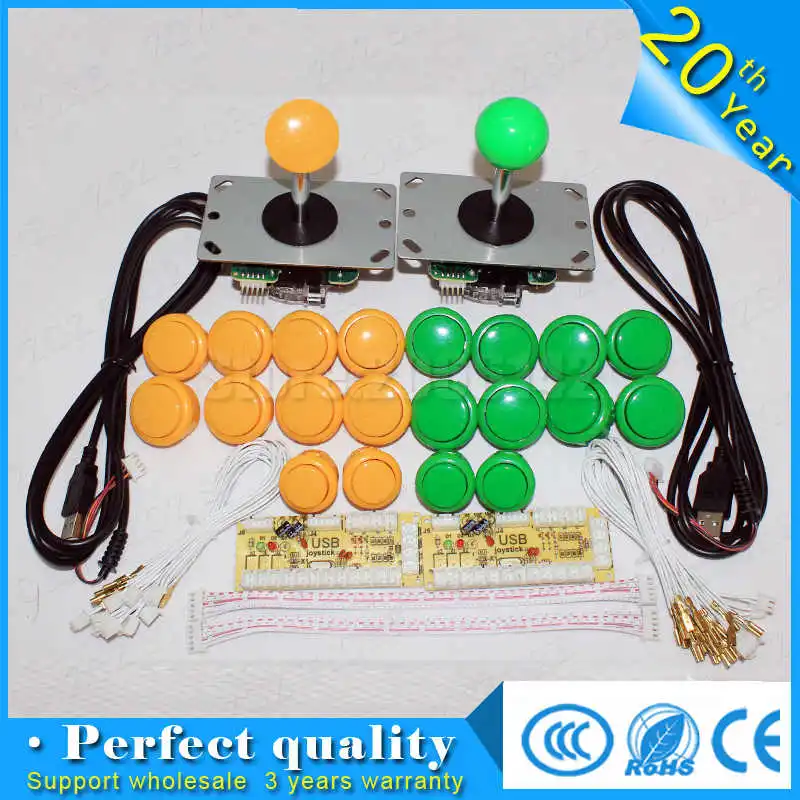 

free shipping Arcade copy Sanwa Joystick Zero Delay Arcade DIY Kit Mame USB Encoder To PC DIY Arcade game 2player