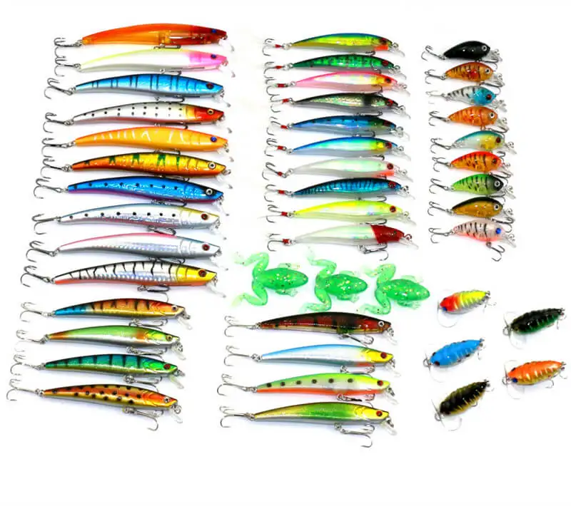 

Set of 45 Assorted Lures bait for New Fish Man Minnow Soft Frog Cicada Worm Baits Swimbait Crankbait Topwater Floating Sinking
