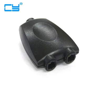 

2PCS/LOT Toslink Digital Optical SPDIF Audio 1 input to 2 output Splitter Adaptor Adapter Black