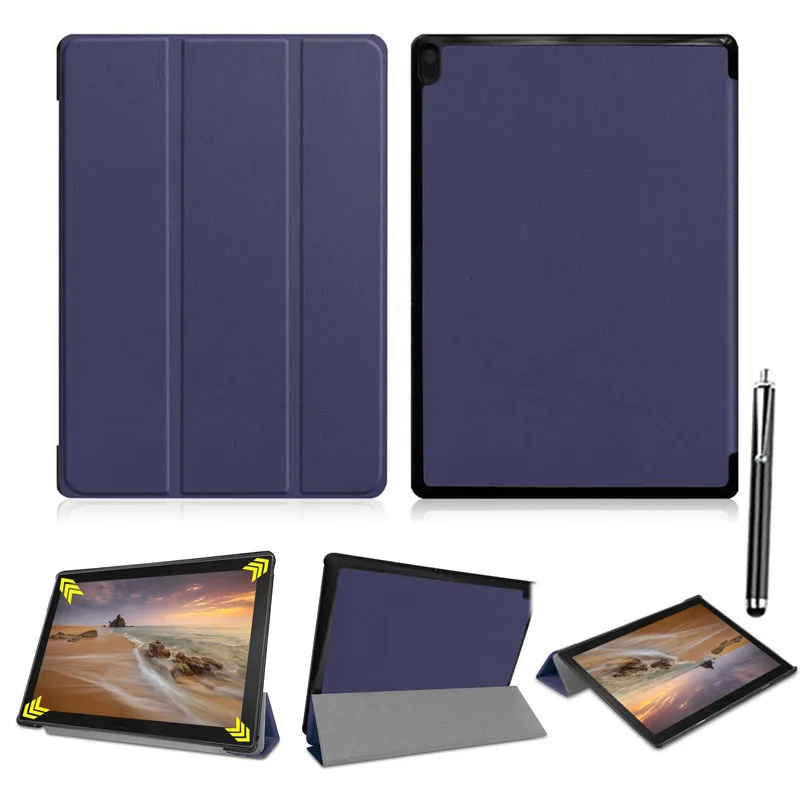 

Slim PU Leather Case Cover For Lenovo Tab E10 TB-X104F 2018 10.1 Tablet PC Protective Shockproof Full Protect Case Shell +Pen