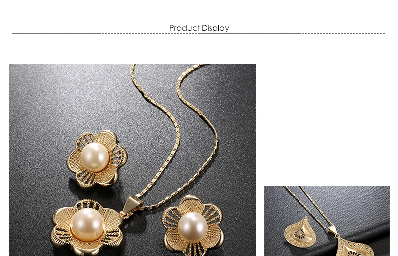 BTSETS Fashion Jewelry Sets Wedding Dubai Gold Color Jewelry Sets For Women Flower Turkish Jewelry Earrings Indian Jewellery (1)