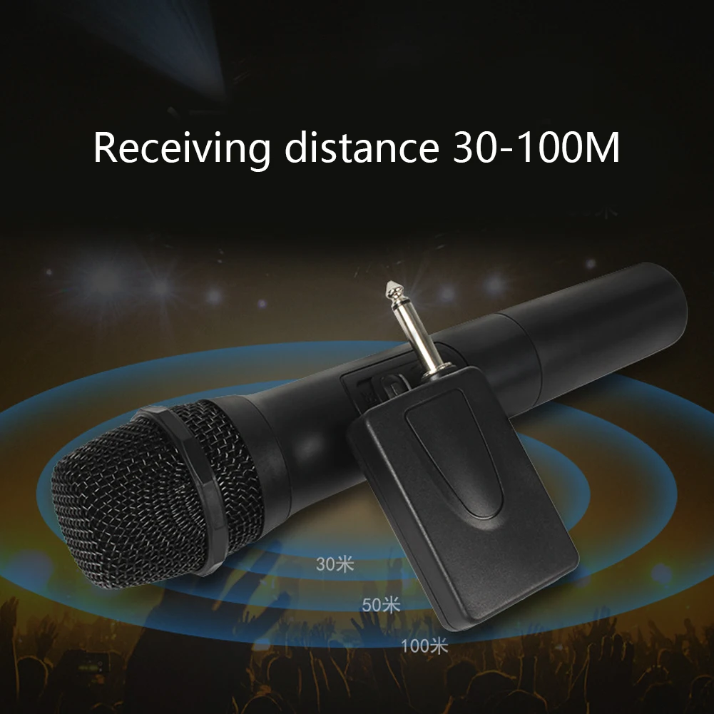 E7 1-to-2 Universal VHF Wireless Handheld Microphone with Receiver/Antenna for Karaoke/Business Meeting Portable