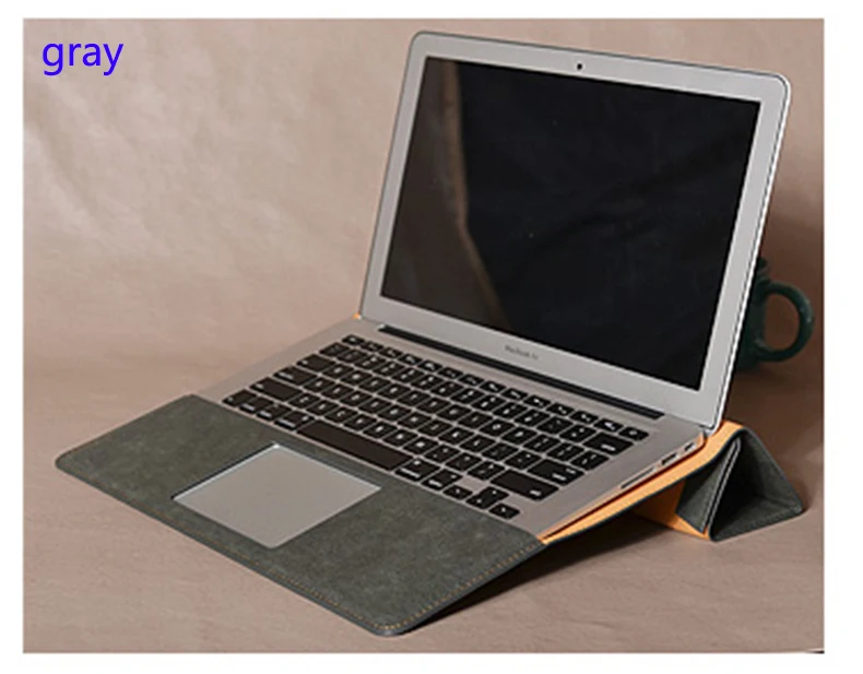 Чехол для ноутбука DELL Ins 15 7591 7590 7580 XPS 15 9560 9550 13 9380 9365 9350 Чехол-книжка из искусственной кожи для 13,3 Dell Vostro 5390 подарок - Цвет: gray