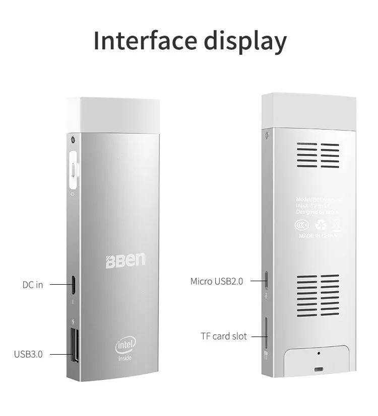 Bben MN1S Intel Mini PC X5-Z8350 Windows 10 и Android 5,1 4 ядра 2 г памяти Wi-Fi BT4.0 Windows Mini PC придерживайтесь компьютер PC